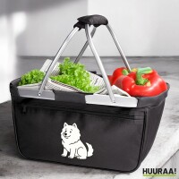 Einkaufskorb faltbar Samojede Comic Samo 20 Liter Black