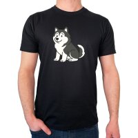 Herren T-Shirt Alaskan Malamute Comic Mali