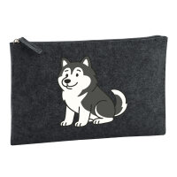 Kulturbeutel Alaskan Malamute Comic Mali 1 Liter Charcoal