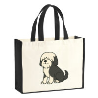 Jutetasche Tibet Terrier Comic Tibi 21 Liter Black