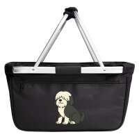 Einkaufskorb faltbar Tibet Terrier Comic Tibi 20 Liter Black