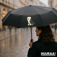 Regenschirm Tibet Terrier Comic Tibi 98cm Schwarz