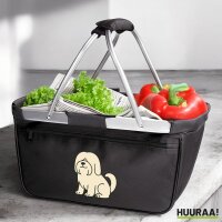 Einkaufskorb faltbar Lhasa Apso Comic Lhasie 20 Liter Black