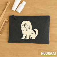 Kulturbeutel Lhasa Apso Comic Lhasie 1 Liter Charcoal