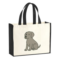 Jutetasche Weimaraner Comic Weimi 21 Liter Black