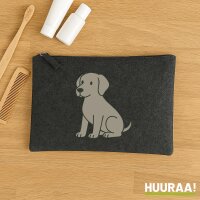 Kulturbeutel Weimaraner Comic Weimi 1 Liter Charcoal
