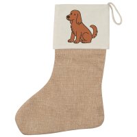 Weihnachtsstrumpf Irish Setter Comic Iri Beige Jute