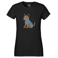 Damen T-Shirt Australian Cattle Dog Comic Heeler