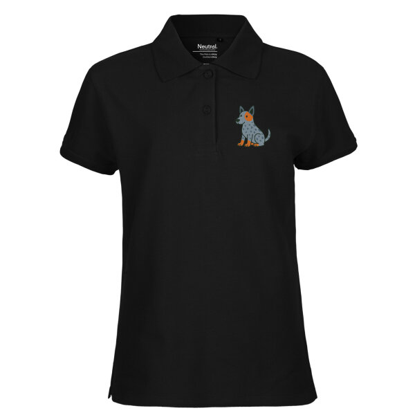 Damen Polo Shirt Australian Cattle Dog Comic Heeler