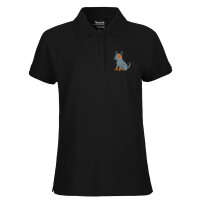 Damen Polo Shirt Australian Cattle Dog Comic Heeler
