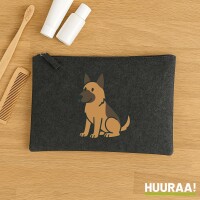 Kulturbeutel Malinois Comic Malis 1 Liter Charcoal