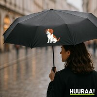 Regenschirm Kooikerhondje Comic Kooikie 98cm Schwarz
