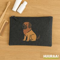 Kulturbeutel Leonberger Comic Leo 1 Liter Charcoal