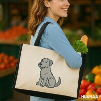 Jutetasche Irish Wolfhound Comic Wolfi 21 Liter Black