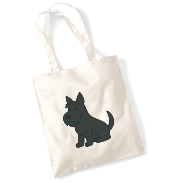 Jutebeutel Scottish Terrier Comic Scottie 10 Liter