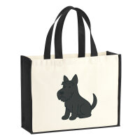 Jutetasche Scottish Terrier Comic Scottie 21 Liter Black
