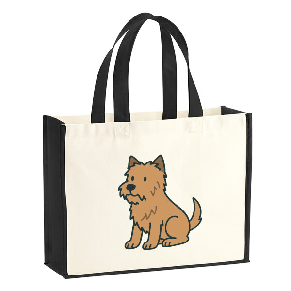Jutetasche Cairn Terrier Comic Cairni 21 Liter Black