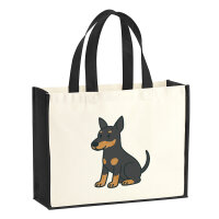 Jutetasche Manchester Terrier Comic Manny 21 Liter Black