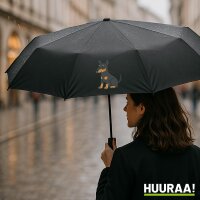 Regenschirm Manchester Terrier Comic Manny 98cm Schwarz