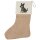 Weihnachtsstrumpf Manchester Terrier Comic Manny Beige Jute