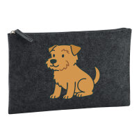 Kulturbeutel Norfolk Terrier Comic Norfi 1 Liter Charcoal