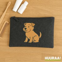 Kulturbeutel Norfolk Terrier Comic Norfi 1 Liter Charcoal
