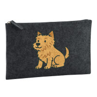 Kulturbeutel Norwich Terrier Comic Nori 1 Liter Charcoal