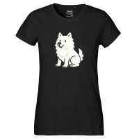 Damen T-Shirt American Eskimo Dog Comic Eskie