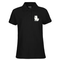 Damen Polo Shirt American Eskimo Dog Comic Eskie