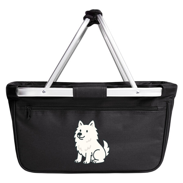 Einkaufskorb faltbar American Eskimo Dog Comic Eskie 20 Liter Black