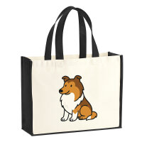Jutetasche Collie Comic Colli 21 Liter Black