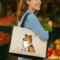 Jutetasche Collie Comic Colli 21 Liter Black