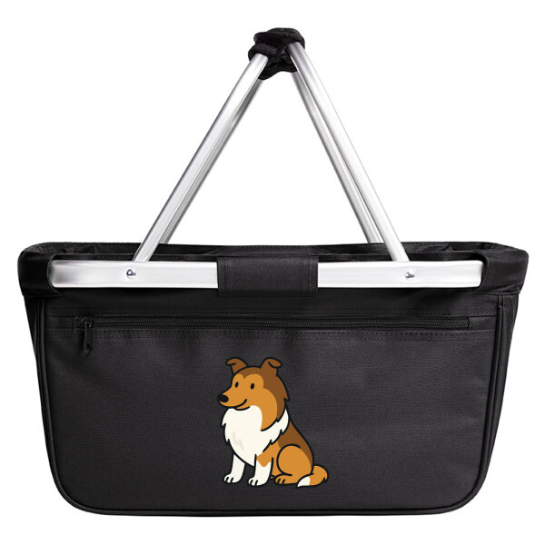 Einkaufskorb faltbar Collie Comic Colli 20 Liter Black