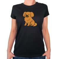 Damen T-Shirt Tibet Spaniel Comic Tibbie