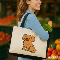 Jutetasche Tibet Spaniel Comic Tibbie 21 Liter Black