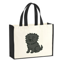 Jutetasche Affenpinscher Comic Affi 21 Liter Black