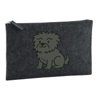 Kulturbeutel Affenpinscher Comic Affi 1 Liter Charcoal
