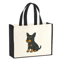 Jutetasche Zwergpinscher Comic Zwergi 21 Liter Black
