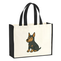 Jutetasche Pinscher Comic Pinschi 21 Liter Black