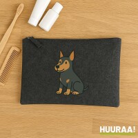 Kulturbeutel Pinscher Comic Pinschi 1 Liter Charcoal