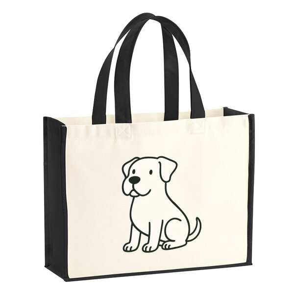 Jutetasche Dogo Argentino Comic Dogo 21 Liter Black