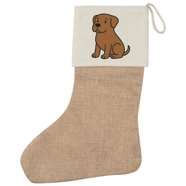Weihnachtsstrumpf Boerboel Comic Boeri Beige Jute