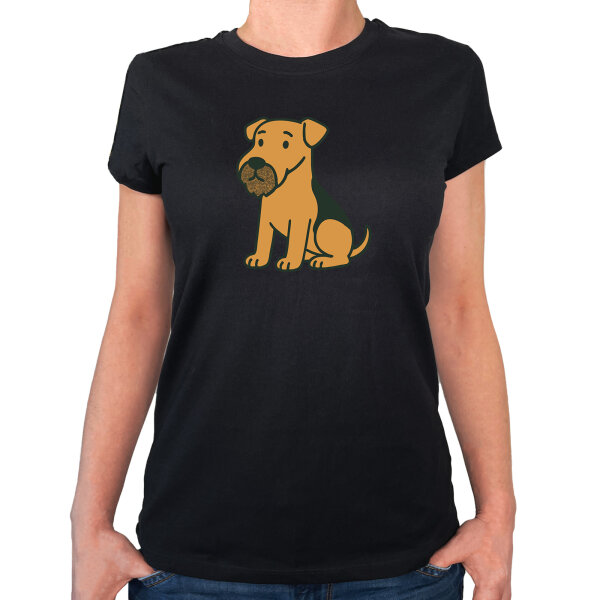 Damen T-Shirt Airedale Terrier Comic Dale