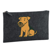 Kulturbeutel Airedale Terrier Comic Dale 1 Liter Charcoal