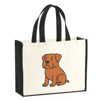 Jutetasche Bordeauxdogge Comic Bordeauxi 21 Liter Black