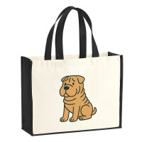 Jutetasche Shar Pei Comic PeiPei 21 Liter Black