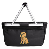 Einkaufskorb faltbar Shar Pei Comic PeiPei 20 Liter Black