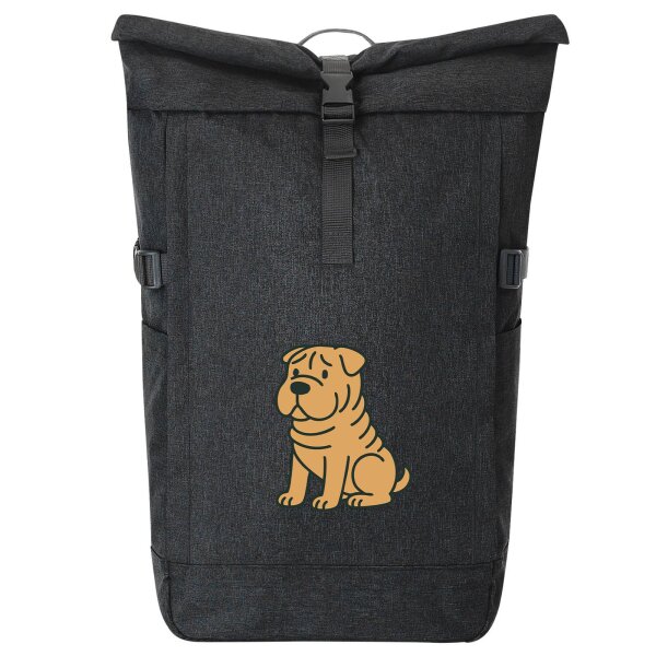 Kurierrucksack Shar Pei Comic PeiPei 30-44 Liter Black Melange