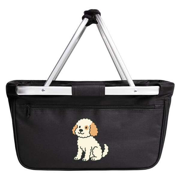 Einkaufskorb faltbar Cavapoo Comic Caviepoo 20 Liter Black