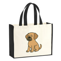 Jutetasche Puggle Comic Puggy 21 Liter Black